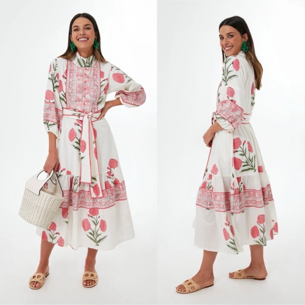 Sue Sartor rosy marigold flounce dress, size XS, excellent condition!!